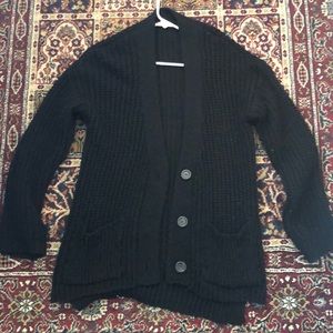 Black chunky knit cardigan